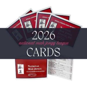 National Mahjong League Cards with text banner overlay reading 2026 National Mahjong League Cards