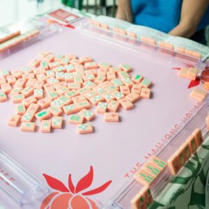 The Mahjong House Coral Peony Mat