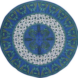 India Arts Floral Peacock Tablecloth