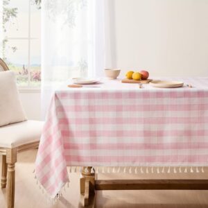 Pink Checkered Tablecloth